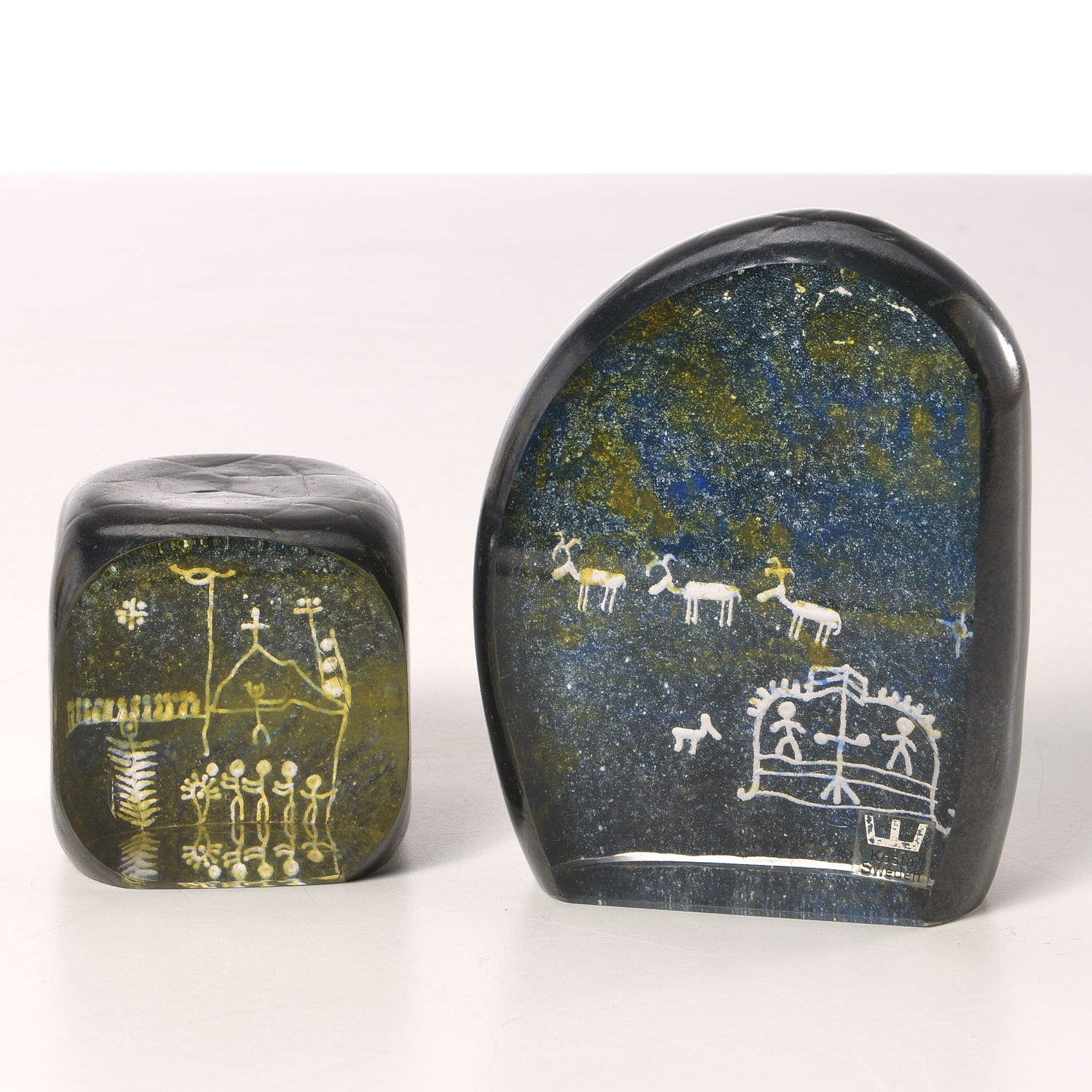 Appraisal: GORAN WARFF FOR KOSTA ART GLASS PAPERWEIGHTS th c Swedish