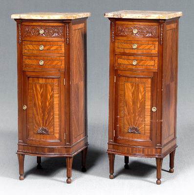 Appraisal: Pair Louis XVI style cabinets each with mustard and amethyst