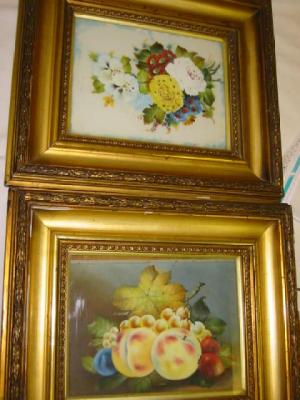 Appraisal: A PAIR OF VICTORIAN OPAQUE GLASS PICTURES of oblong form