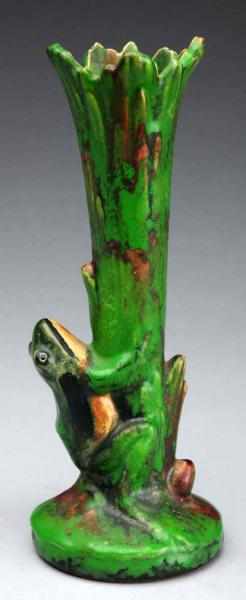 Appraisal: Weller Coppertone Single Frog Bud Vase Marked Weller Pottery Condition