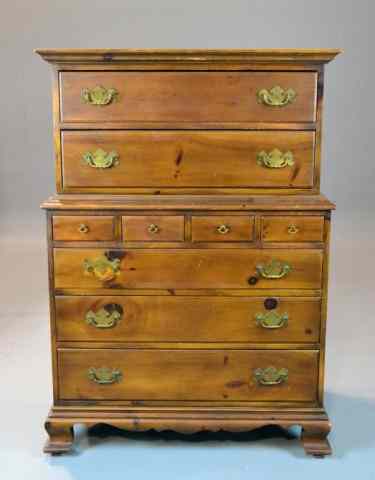 Appraisal: -DRAWER CHIPPENDALE DRESSERVery nice pine Chippendale dresser complete hardware ''