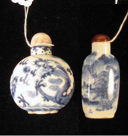 Appraisal: Two Chinese porcelain snuff bottles th th century