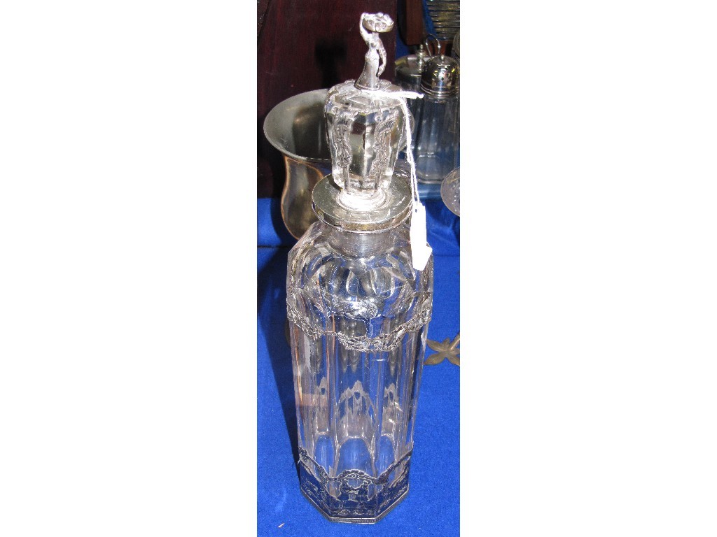 Appraisal: Continental silver mounted decanter