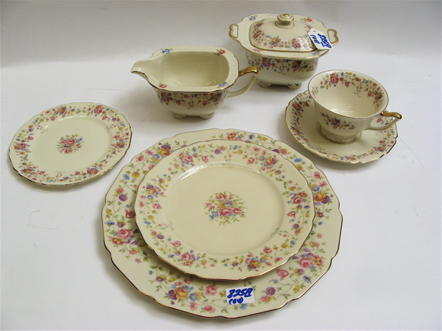 Appraisal: GERMAN PORCELAIN DINNER WARE SET pieces in the LaSalle pattern