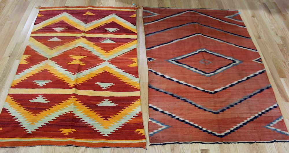 Appraisal: Lot of Antique Navaho Rugs Nice color and condition showing