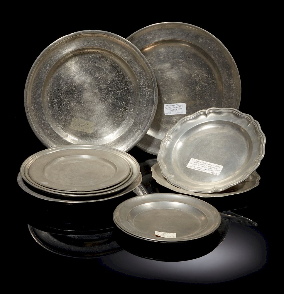 Appraisal: Assorted Pewter Plates Chargers assorted pewter plates and chargers are