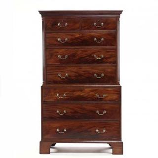 Appraisal: George III Mahogany Chest on Chest late th century mahogany