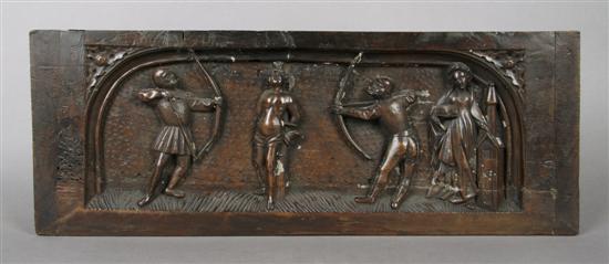 Appraisal: A Continental Carved Panel Depicting the Martyrdom of Saint Sebastian