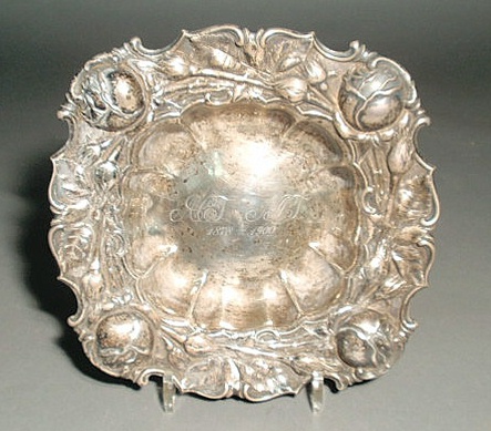 Appraisal: Sterling silver centerpiece bowl Art Nouveau style with floral decoration