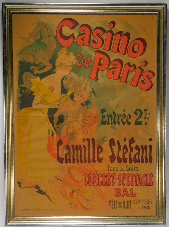 Appraisal: Jules Cheret Art Nouveau Casino de Paris Poster Jules Cheret