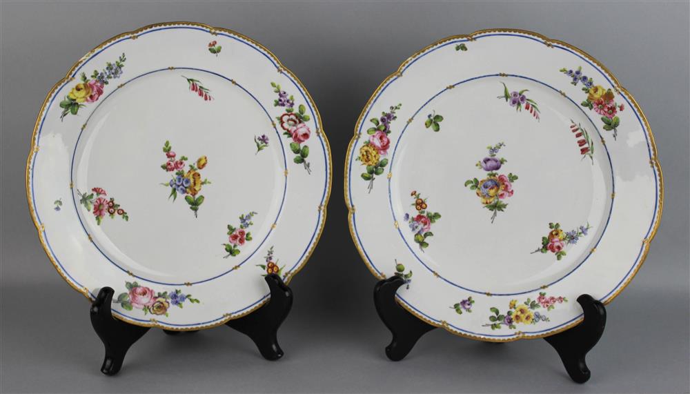 Appraisal: TWO FRENCH PORCELAIN PLATES th C both bearing blue interlaced