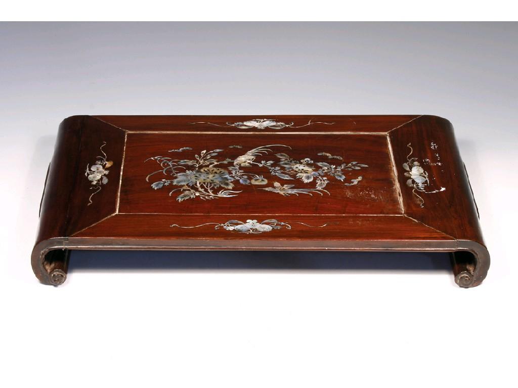 Appraisal: A CHINESE MOTHER OF PEARL INLAID WOOD SCHOLARS STAND decorated