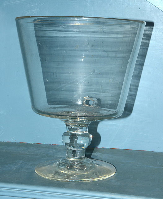 Appraisal: A LARGE GEORGIAN GLASS FOOTED BOWL diameter x high damaged