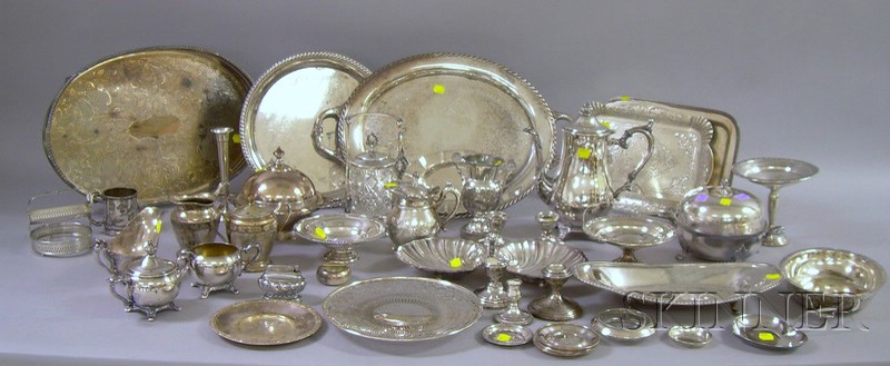 Appraisal: Large Group of Silver Plated Serving Items