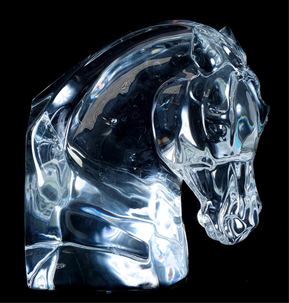 Appraisal: BACCARAT CRYSTAL HORSE HEAD BUSTBaccarat crystal horse head bust similar