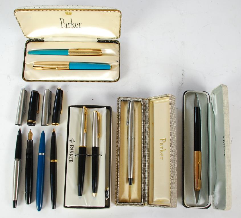 Appraisal: BOXED PARKER FOUNTAIN PEN AND MATCHING BALL POINT PEN with