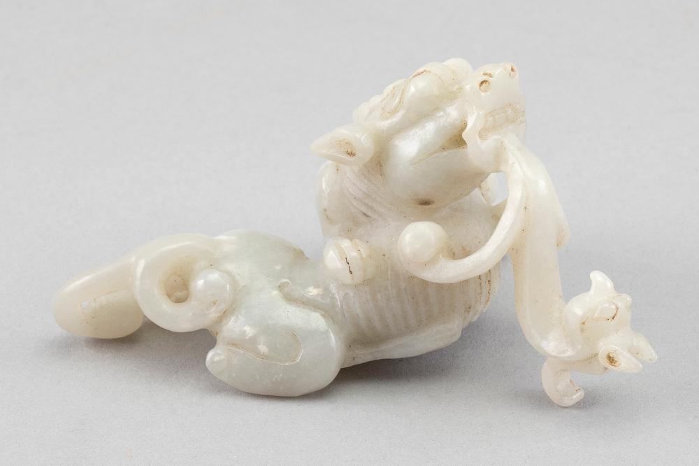 Appraisal: CHINESE WHITE GRAY JADE CARVING LENGTH CHINESE WHITE GRAY JADE