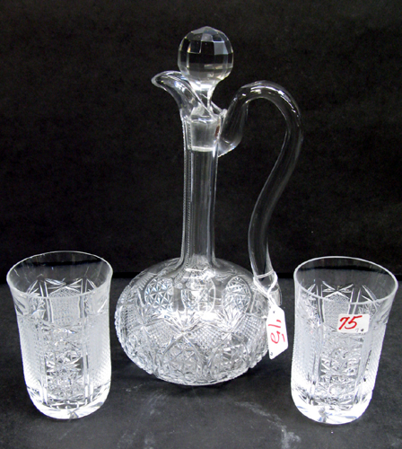 Appraisal: AN AMERICAN BRILLIANT CUT CRYSTAL DECANTER AND SIX TUMBLERS The