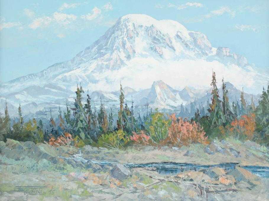 Appraisal: FRED OLDFIELD OIL ON CANVAS Washington born Mount Rainier Image