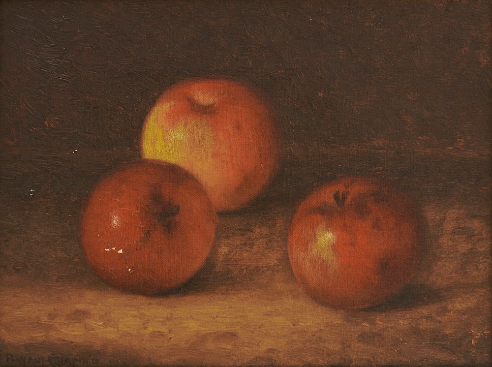 Appraisal: BRYANT CHAPIN American - Still Life with Three Apples oil