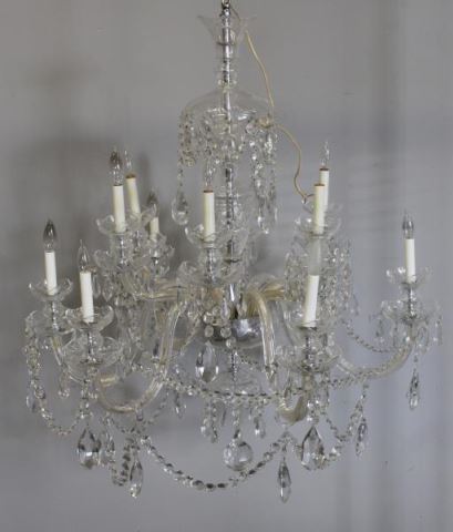 Appraisal: Impressive Possibly Waterford Cut Crystal ArmChandelier From a Great Neck