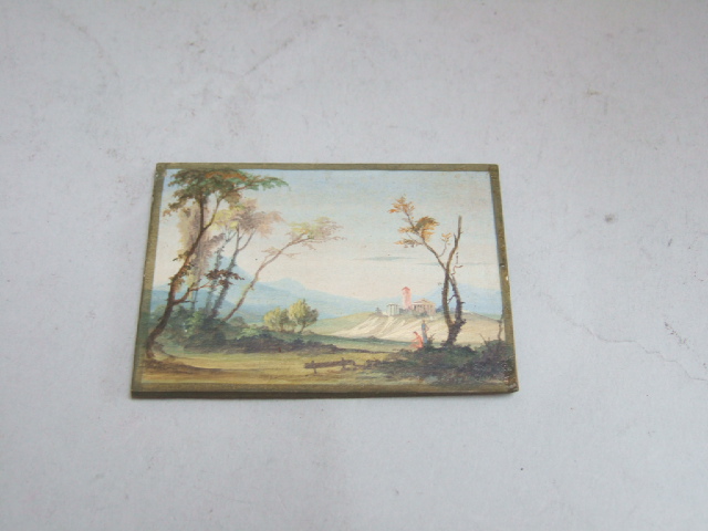 Appraisal: A rectangular miniature picture of a landscape with trees in