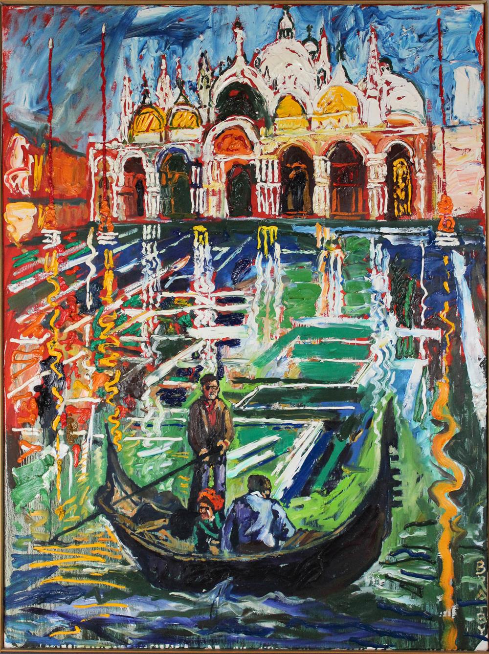 Appraisal: JOHN BRATBY BRITISH - GONDOLA Oil on canvas x in