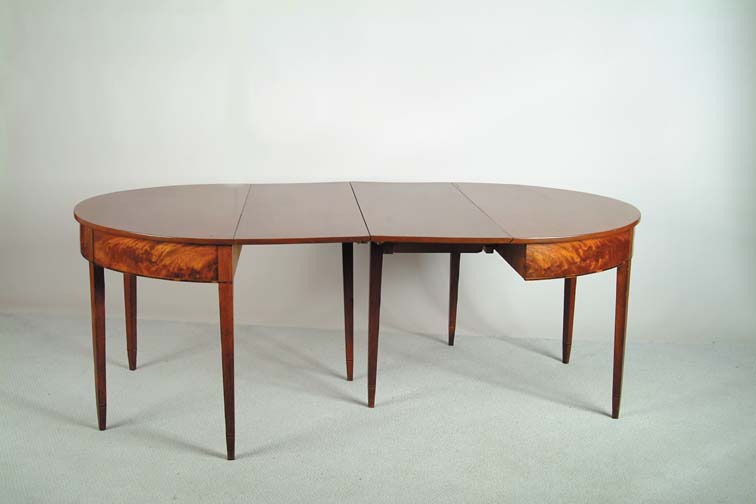 Appraisal: FINE INLAID TWO PART MAHOGANY FEDERAL DINING TABLE Each D-shaped