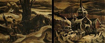 Appraisal: American School th Century Five Landscapes and Genre Scenes Works