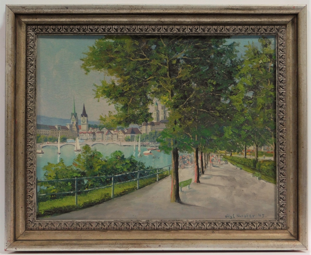 Appraisal: WILLY E KLOPFER IMPRESSIONIST PROMENADE PAINTING United States United StatesDepicting