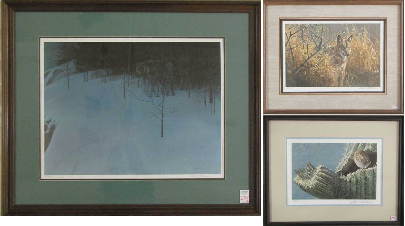 Appraisal: ROBERT BATEMAN THREE OFFSET LITHOGRAPHS Canada b Clear Night -