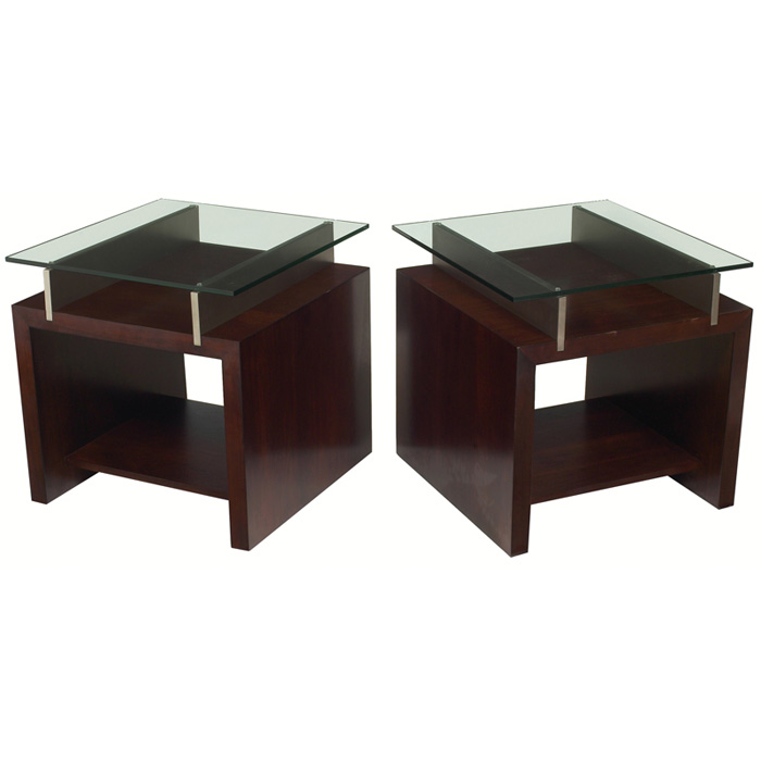 Appraisal: Vladimir Kagan Mallory occasional tables nightstands pair by Bassett USA