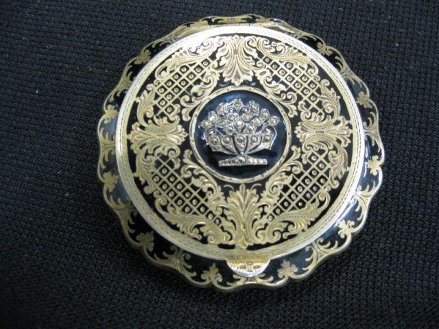 Appraisal: Italian Silver Enameled Marcasite Compact basket of flowers on top