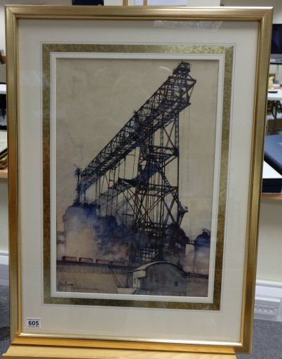 Appraisal: Gordon M Forsyth Watercolour painting ''The Hoist'' Shelton bar dated