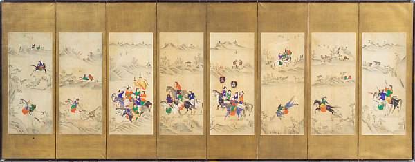 Appraisal: Anonymous Joseon Dynasty Late th Century A Mongol Hunt Scene