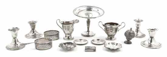 Appraisal: A Collection of American Sterling Silver Articles comprising ash receivers