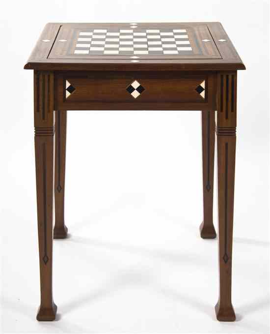 Appraisal: A Continental Ivory and Ebony Games Table having a checker