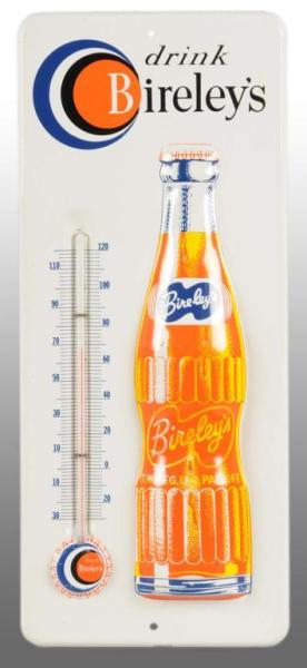 Appraisal: Embossed Tin Bireley s Thermometer Description Heavy embossed bottle with