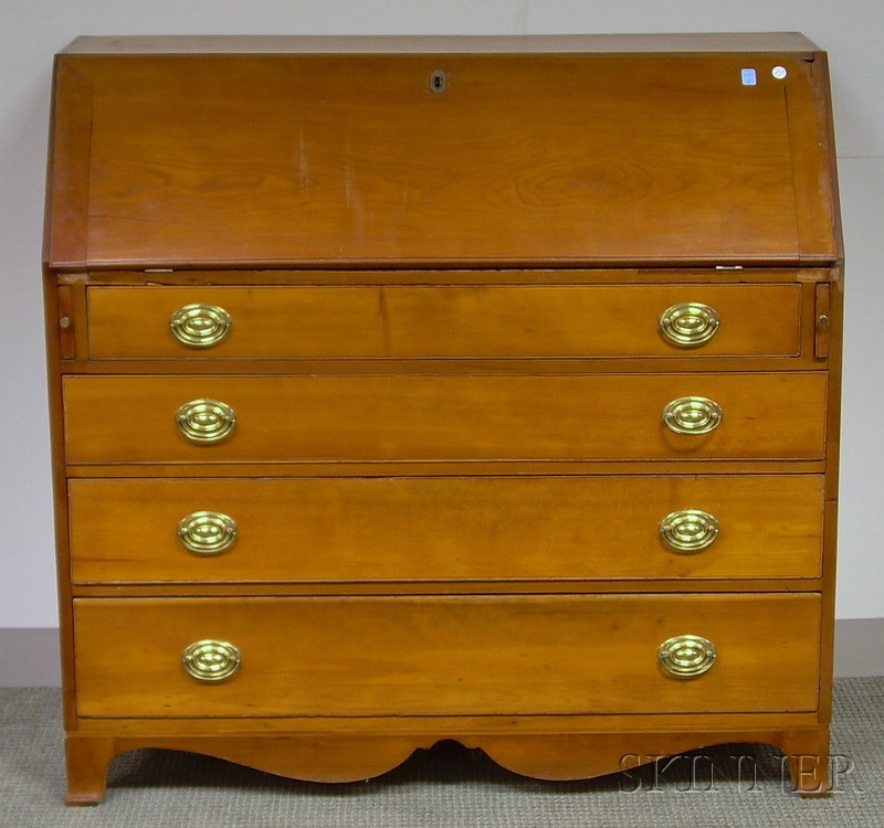 Appraisal: Federal Cherry Slant-lid Desk wd in