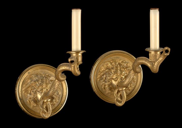 Appraisal: Attractive Pair of French Gilt-Bronze Appliques in the First Empire