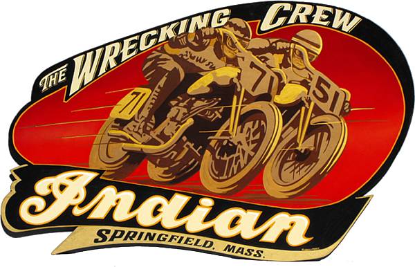 Appraisal: Robert Carter 'Indian Wrecking Crew' signed oil enamel on cut-out