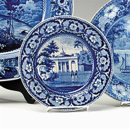 Appraisal: Historical blue transferware soup plate john william ridgway hanley -