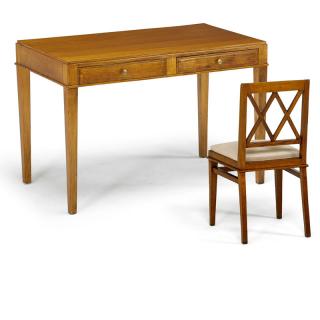 Appraisal: JACQUES ADNET Desk and chair JACQUES ADNET - Desk and