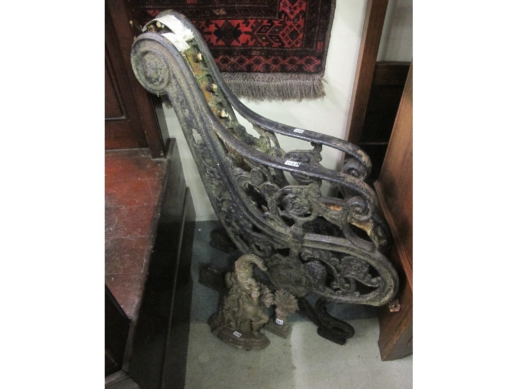 Appraisal: Pair of Victorian cast iron bench ends Punch and Judy