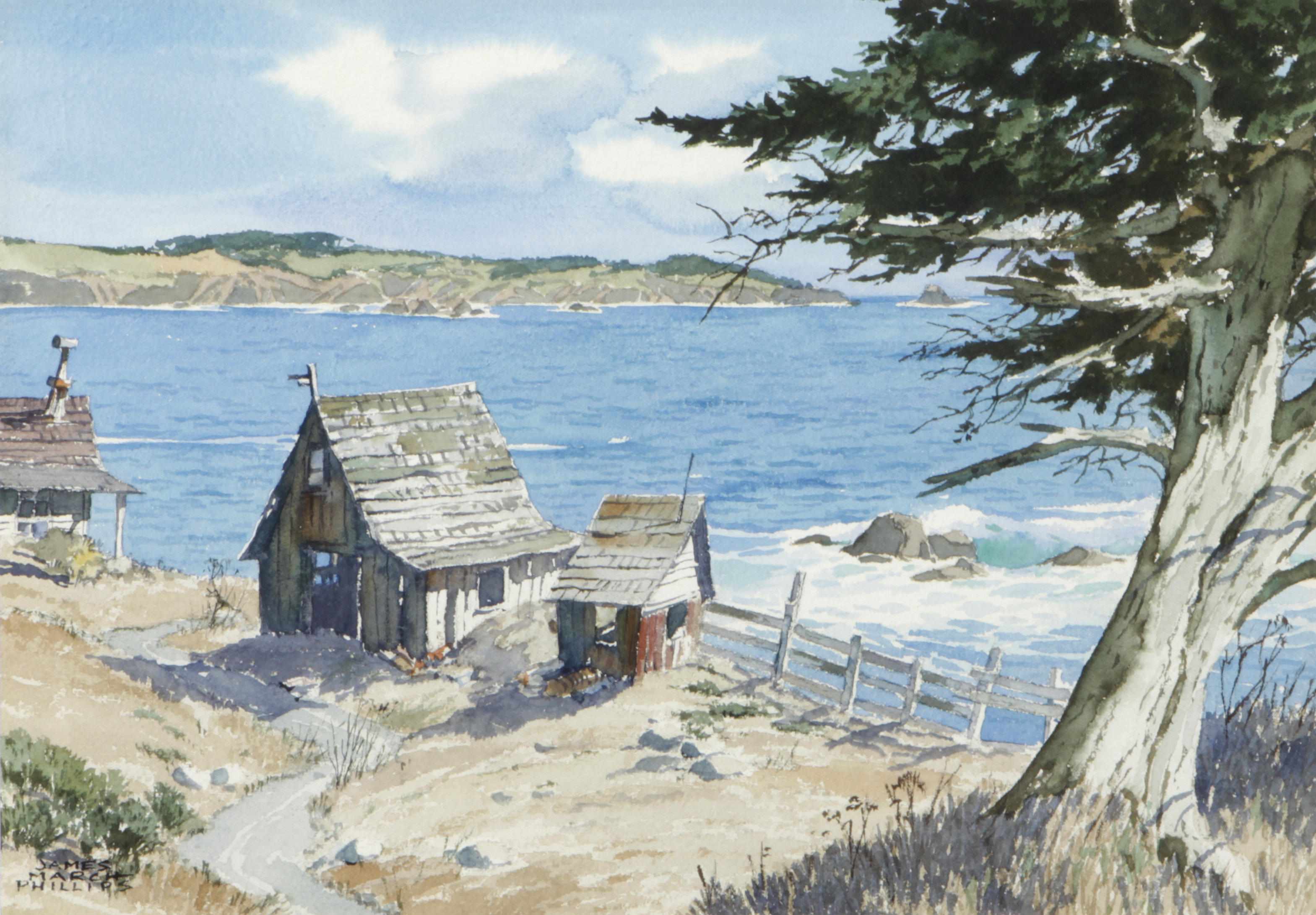 Appraisal: n a James March Phillips American - Beach shacks along