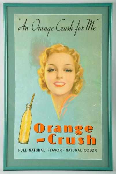 Appraisal: Rare Paper Orange Crush Poster Description Framed and matted under