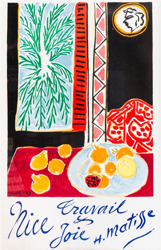 Appraisal: Sale Lot Henri Matisse French - Nice Travail Joie printed