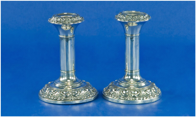 Appraisal: Pair of Edwardian Silver Candlesticks hallmark Birmingham inches in height