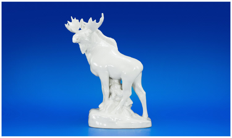 Appraisal: Lomonosov Elk Naturalistically Modelled Figure of an Elk Standing on