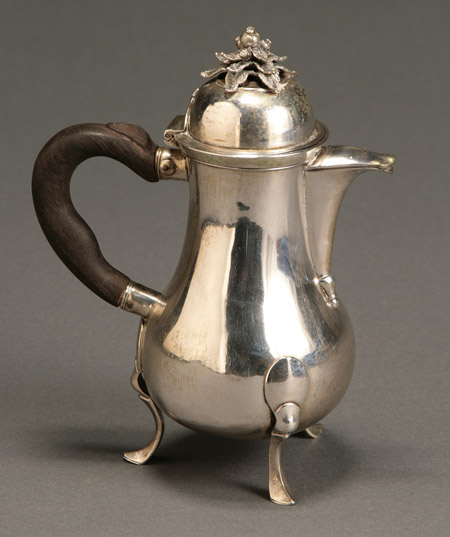 Appraisal: Italian Rococo Silver Coffee Pot Turin th Century Having a